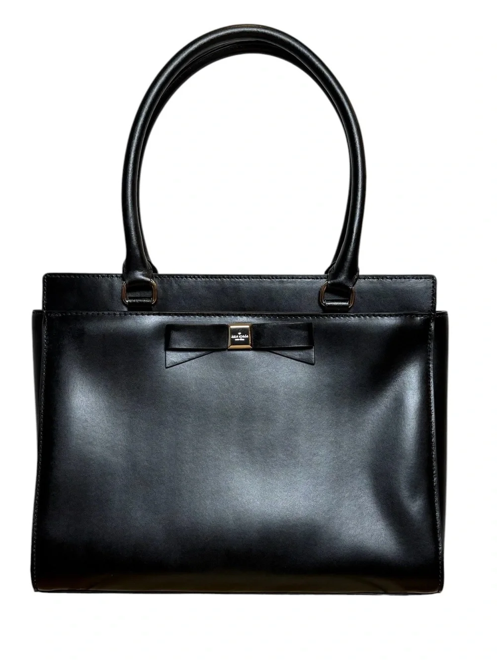 Kate Spade Montford Park Jovie Black Leather Satchel with Bow Accent